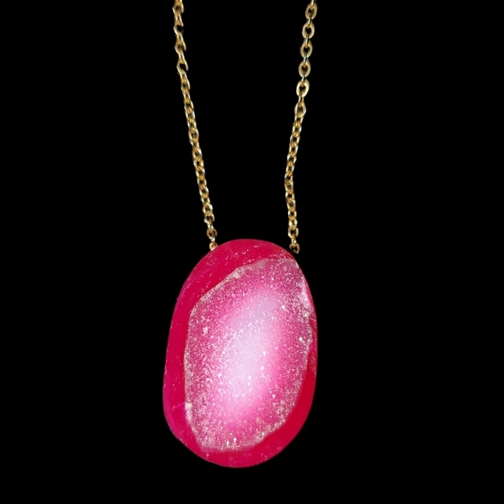 Ruby Pink Crystal Necklace